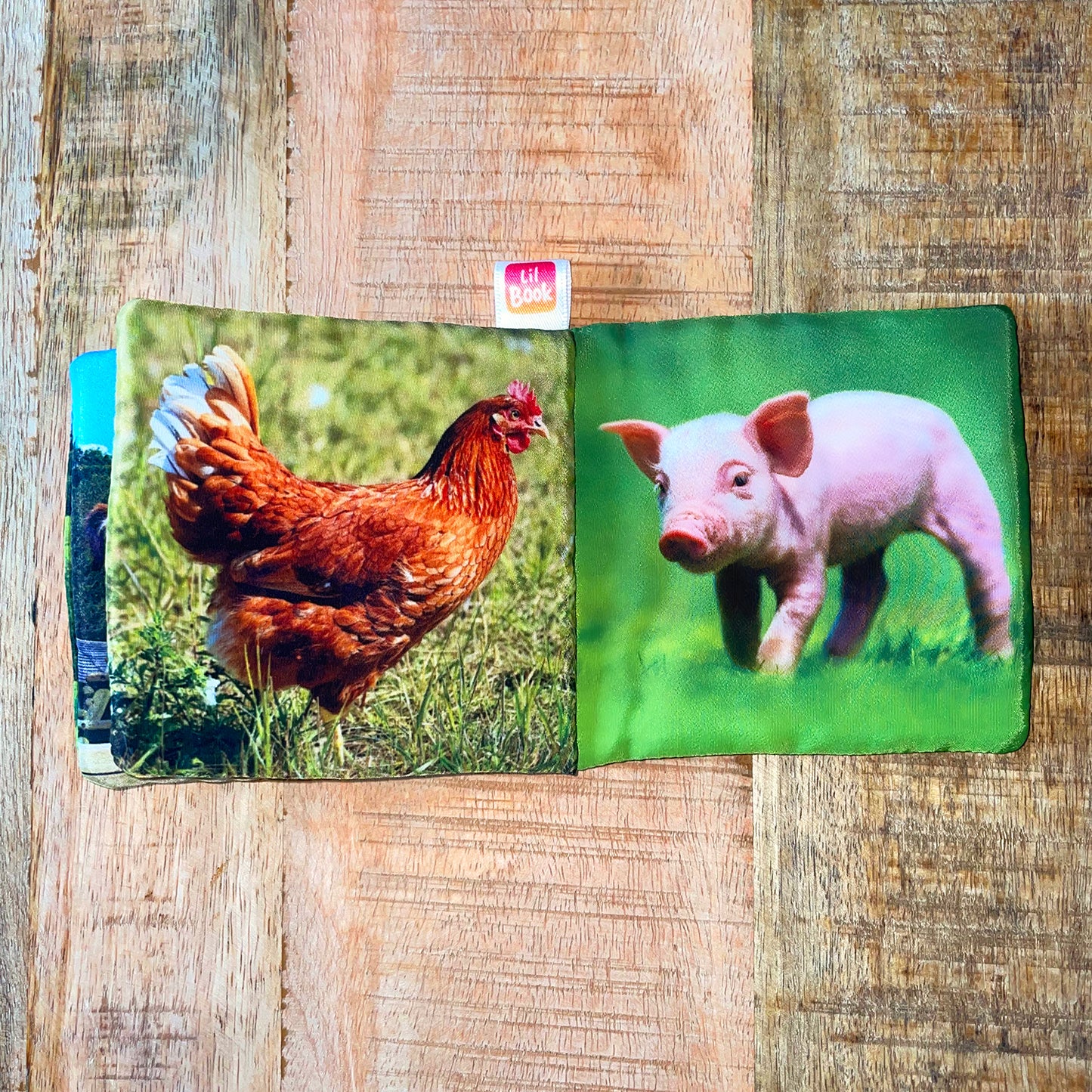 COUNTRY BUDDIES - Soft Fabric Baby Book Real Animal Images - OEKO-TEX®